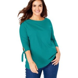 Tie-sleeve tee and camisole